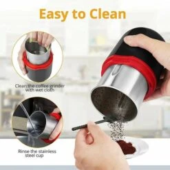 Macinacaffè Elettrico Da 150 W, Macinacaffè, Capacità 120 G, Con Spazzola Per La Pulizia, Cucchiaio 2 In 1 E Pressino (nero) -Piccoli Elettrodomestici Negozio 96191284 4