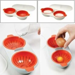 Fornello Per Uova A Microonde, Pentola Per Uova Portatile Di Grande Capacità A Doppia Tazza In Plastica A 2 Pezzi, Con Coperchio, Adatta Per Cucina A Microonde 7 Fornello Per Uova A Microonde, Pentola Per Uova Portatile Di Grande Capacità A Doppia Tazza In Plastica A 2 Pezzi, Con Coperchio, Adatta Per Cucina A Microonde -Piccoli Elettrodomestici Negozio 96234669 3