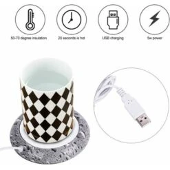 USB Grano Di Legno Scaldatazze Bevanda Calda Tappetino Per Tazza Ufficio Tè Caffè Scaldacalze Modello Di Perline D'acqua -Piccoli Elettrodomestici Negozio 97073896 3