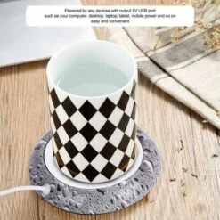 USB Grano Di Legno Scaldatazze Bevanda Calda Tappetino Per Tazza Ufficio Tè Caffè Scaldacalze Modello Di Perline D'acqua -Piccoli Elettrodomestici Negozio 97073896 4