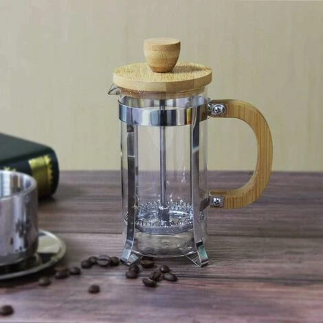 Caffettiera ITench Press, 350ml 12oz 1-2 Tazze ITench Press, Piccola Pressa Per Tè In Vetro Borosilicato Con Manico In Bambù 2 Caffettiera ITench Press, 350ml 12oz 1-2 Tazze ITench Press, Piccola Pressa Per Tè In Vetro Borosilicato Con Manico In Bambù - immagine 2