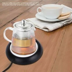 USB Wood Grain Scaldabicchieri Calore Scaldabevande Tappetino Riscaldante Per Tazza Da Tè Da Tavolo Nero -Piccoli Elettrodomestici Negozio 97074347 3