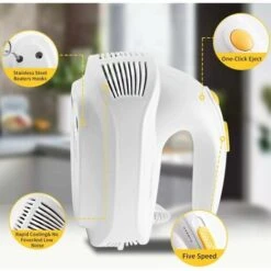 Sbattitore Elettrico Potente Sbattitore Elettrico Silenzioso ITusta Da Cucina Elettrica Multiuso A 5 Velocità ， 2 ITuste E 2 Ganci Per Impastare In Acciaio Inossidabile Per Cuocere Torte E Cuocere -Piccoli Elettrodomestici Negozio 97075715 3