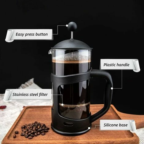 Pressa ITancese Da 2 Tazze, Pressa ITancese, Perfetta Per Gli Amanti Del Caffè, Caffè Mattutino, Caffettiera Dal Sapore Massimo Con Filtro In Acciaio Inossidabile, 12 Once / 350 Ml 2 Pressa ITancese Da 2 Tazze, Pressa ITancese, Perfetta Per Gli Amanti Del Caffè, Caffè Mattutino, Caffettiera Dal Sapore Massimo Con Filtro In Acciaio Inossidabile, 12 Once / 350 Ml - immagine 2