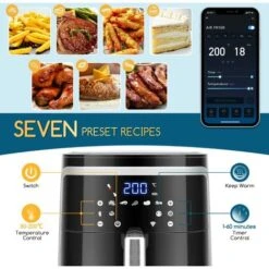 Friggitrice Ad Aria Intelligente Smart 1900W 7L Schermo LED 7 Funzioni Cuoce -Piccoli Elettrodomestici Negozio 97307623 4