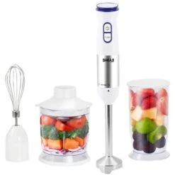 Frullatore Ad Immersione 3in1 Lame Acciaio 600W 6 Velocita Sbattitore Tritatutto