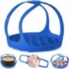 Imbracatura Per Pentola A Pressione, Imbracatura In Silicone Bakeware Pentola Multifunzione Pentole Antiscottatura Rack Per Sollevatore A Vapore, Rack Per Cottura A Vapore Per Uova(Blue-20.513cm-1pc)