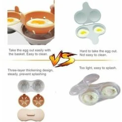 Set Di Cuociuova Per Uova In Silicone Commestibile A Vapore Per Microonde Portauova Doppio Per Uova Sode Vaporiera Per Pentole Per Uova In Camicia (blu) -Piccoli Elettrodomestici Negozio 98131651 4