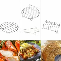 Accessori Per Friggitrice Ad Aria Da 6 '' 8 Pezzi, Kit Di Accessori Per Friggitrice Ad Aria Calda Universale Per E Tutte Le Friggitrici Ad Aria MaASDues (2.3-3.2L), Kueatily -Piccoli Elettrodomestici Negozio 98386094 4