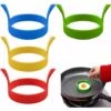 4 Pezzi Anelli Per Uova In Silicone 3.1" Anelli Per Pancake Antiaderenti Resistenti Al Calore Stampo Rotondo Per Uova Per Friggere (4 Colori), Kueatily