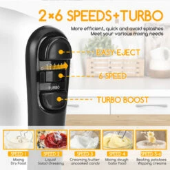 Aigostar Pudding - Sbattitore Elettrico, 6 Velocità E Turbo, Frusta Elettrica, 400W, Miscelazione Silenziosa. Dotato Di 2 Fruste, 2 Ganci Impastatori, Frusta E Contenitore. 7 Aigostar Pudding - Sbattitore Elettrico, 6 Velocità E Turbo, Frusta Elettrica, 400W, Miscelazione Silenziosa. Dotato Di 2 Fruste, 2 Ganci Impastatori, Frusta E Contenitore. -Piccoli Elettrodomestici Negozio 98499045 3