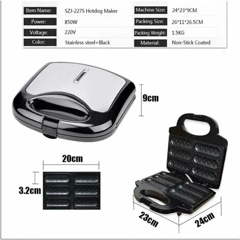 Casseruola Da Cucina Macchina Per Hot Dog Elettrica Corn Dog Macchina Per Waffle Macchina Per Salsicce Rivestimento Antiaderente Cuocere 6 Hot Dog Alla Volta Cucinare BBQ Grill 2 Casseruola Da Cucina Macchina Per Hot Dog Elettrica Corn Dog Macchina Per Waffle Macchina Per Salsicce Rivestimento Antiaderente Cuocere 6 Hot Dog Alla Volta Cucinare BBQ Grill - immagine 2