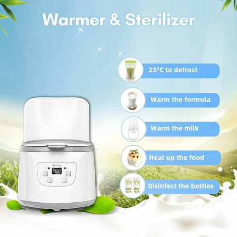 Scaldabiberon 4 In 1 Sterilizzatore A Vapore Per Biberon Scaldapappa Veloce Capacità Di 2 Biberon Temperatura Regolabile Con Display A LED Per Biberon, EU 400W 5 Scaldabiberon 4 In 1 Sterilizzatore A Vapore Per Biberon Scaldapappa Veloce Capacità Di 2 Biberon Temperatura Regolabile Con Display A LED Per Biberon, EU 400W - immagine 5