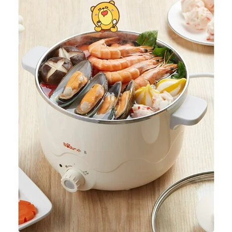 Piccola Pentola Elettrica In Acciaio Inossidabile Da 2,5 Litri, Pentola Elettrica Portatile Per Camera Degli Studenti/studio/hotel/campeggio/ufficio 5 Piccola Pentola Elettrica In Acciaio Inossidabile Da 2,5 Litri, Pentola Elettrica Portatile Per Camera Degli Studenti/studio/hotel/campeggio/ufficio - immagine 5