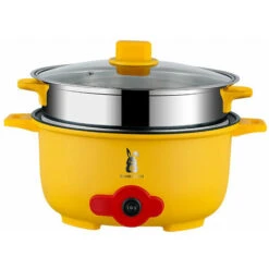 Pentola Elettrica Multifunzionale In Acciaio Inossidabile Pentola Elettrica Multifunzionale Pentola Elettrica Multifunzionale , Doppio Strato , Giallo
