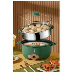 Pentola Elettrica Multifunzionale In Acciaio Inossidabile Pentola Elettrica Multifunzionale Pentola Elettrica Multifunzionale ， Doppio Strato ， Giallo -Piccoli Elettrodomestici Negozio 98718376 4