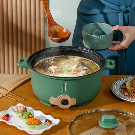 Pentola Elettrica Multifunzionale Pentola Elettrica Multifunzionale In Acciaio Inox Pentola Elettrica Multifunzionale, Verde 3 Pentola Elettrica Multifunzionale Pentola Elettrica Multifunzionale In Acciaio Inox Pentola Elettrica Multifunzionale, Verde - immagine 3