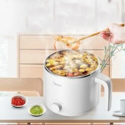 Pentola Elettrica Piccola In Acciaio Inossidabile Da 1,2 Litri, Pentola Elettrica Portatile Per Camera Degli Studenti/studio/hotel/campeggio/ufficio - Bianca 7 Pentola Elettrica Piccola In Acciaio Inossidabile Da 1,2 Litri, Pentola Elettrica Portatile Per Camera Degli Studenti/studio/hotel/campeggio/ufficio - Bianca -Piccoli Elettrodomestici Negozio 98719045 4