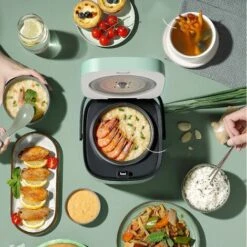 Mini Cuociriso 1.2L, 1-2 Persone, Supporto Preimpostato Per Mantenere Caldo, Cuociriso Multifunzione, Verde 8 Mini Cuociriso 1.2L, 1-2 Persone, Supporto Preimpostato Per Mantenere Caldo, Cuociriso Multifunzione, Verde -Piccoli Elettrodomestici Negozio 98721725 4