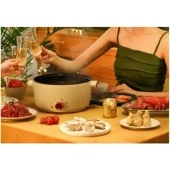 Fornello Lento Piccola Caldaia Elettrica Domestica Multifunzionale Wok Elettrico Fritto Padella Antiaderente (color Crema) 8 Fornello Lento Piccola Caldaia Elettrica Domestica Multifunzionale Wok Elettrico Fritto Padella Antiaderente (color Crema) -Piccoli Elettrodomestici Negozio 98722936 4