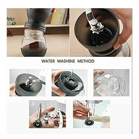 Macinacaffè Manuale, Macinacaffè In Ceramica Premium Regolabile, Nero 4 Macinacaffè Manuale, Macinacaffè In Ceramica Premium Regolabile, Nero - immagine 4