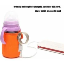 Borsa Scaldabiberon USB, Custodia Termica Per Bottiglia Custodia Termica Per Conservazione Del Calore USB Custodia Termica Per Bottiglia Lavabile Per Viaggi All'aperto (arancione), -Piccoli Elettrodomestici Negozio 99776653 5