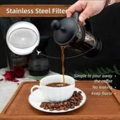 Pressa Francese Da 2 Tazze, Pressa Francese, Perfetta Per Gli Amanti Del Caffè, Caffè Mattutino, Caffettiera Dal Sapore Massimo Con Filtro In Acciaio Inossidabile, Da 12 Once / 350 Ml 8 Pressa Francese Da 2 Tazze, Pressa Francese, Perfetta Per Gli Amanti Del Caffè, Caffè Mattutino, Caffettiera Dal Sapore Massimo Con Filtro In Acciaio Inossidabile, Da 12 Once / 350 Ml -Piccoli Elettrodomestici Negozio 99784496 4