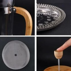 French Press, 350ml 12oz 1-2 Tazze French Press, Piccola Pressa Per Tè In Vetro Borosilicato Con Manico In Bambù -Piccoli Elettrodomestici Negozio 99784667 3